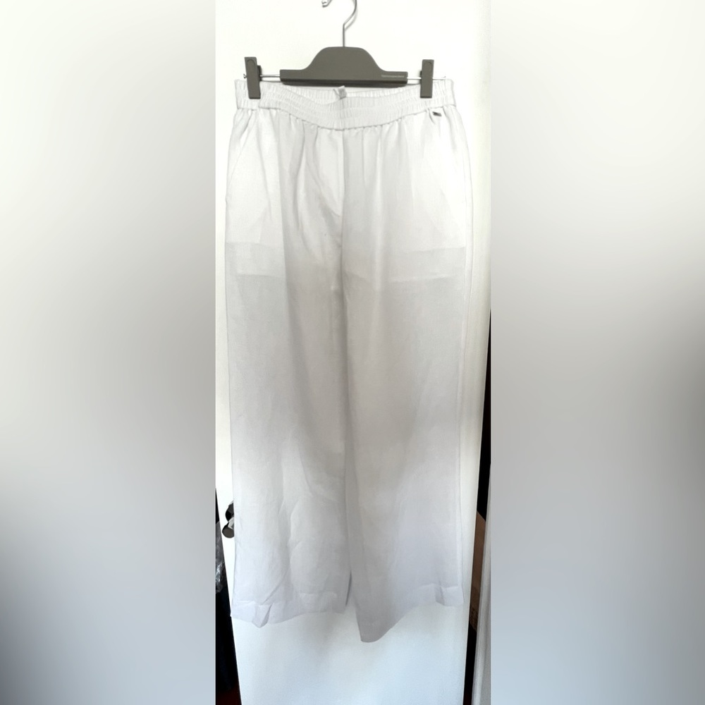 Escada white linen pants